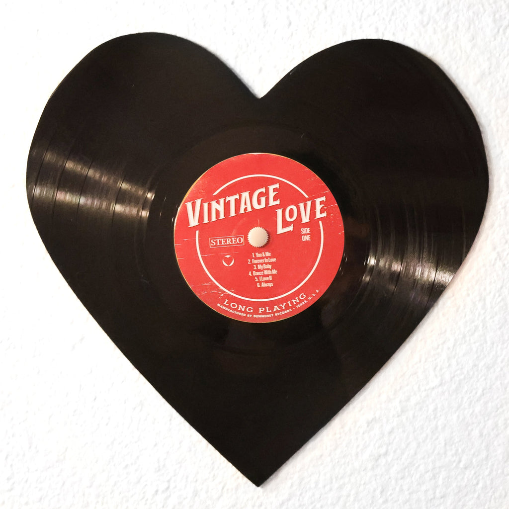 Vintage Vinyl Heart Art - Che Cose Belle