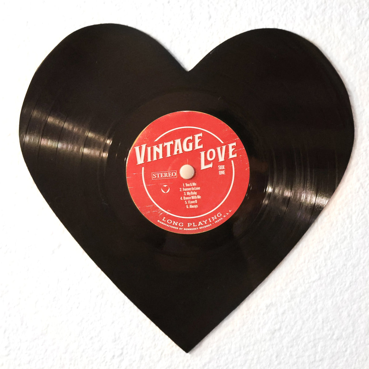 Vintage Vinyl Heart Art - Che Cose Belle