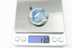 Vintage White Blue Ming Porcelain Sterling Silver Pendant - Che Cose Belle