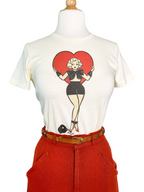 Prisoner of Love Fitted Tee in Ivory - X-LARGE