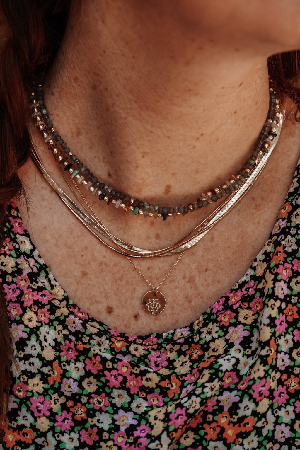 Violet Birth Flower Necklace for February - Che Cose Belle