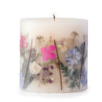 Violet Fern Pressed Flower Pillar Candle - Che Cose Belle