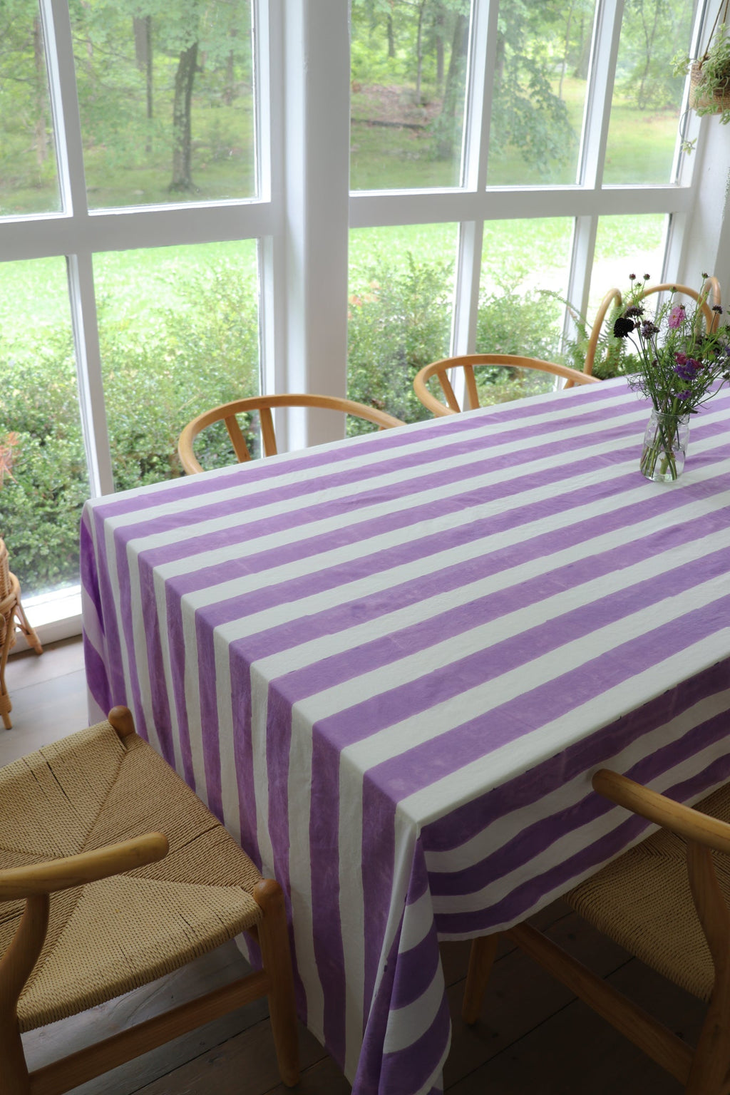 Violet Stripe Tablecloth - Che Cose Belle