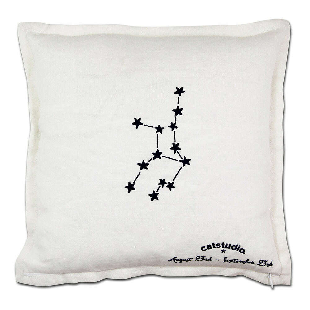 Virgo Astrology Hand-Embroidered Pillow by Cat Studio - Che Cose Belle
