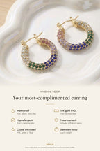 Vivienne Waterproof Rhinestone Statement Hoop - Che Cose Belle