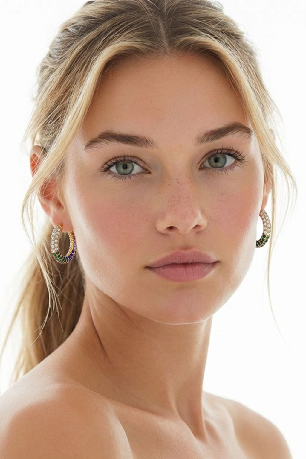 Vivienne Waterproof Rhinestone Statement Hoop - Che Cose Belle