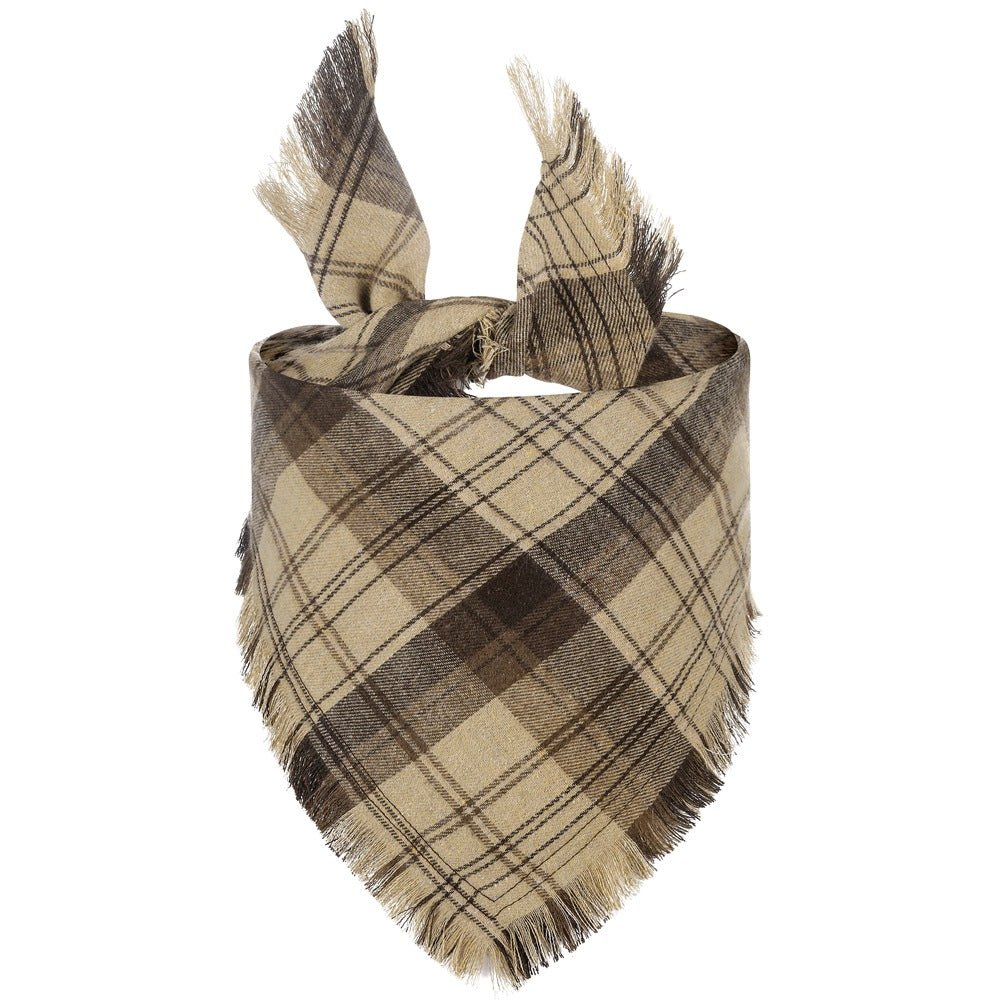 Vivifying Fall Dog Bandana With Tassels Edges Classic Plaid Triangle Dog Apparel Accessories Unny Dog Scarf Costume For Thanksgiving Photo Prop And Party Decor - Che Cose Belle