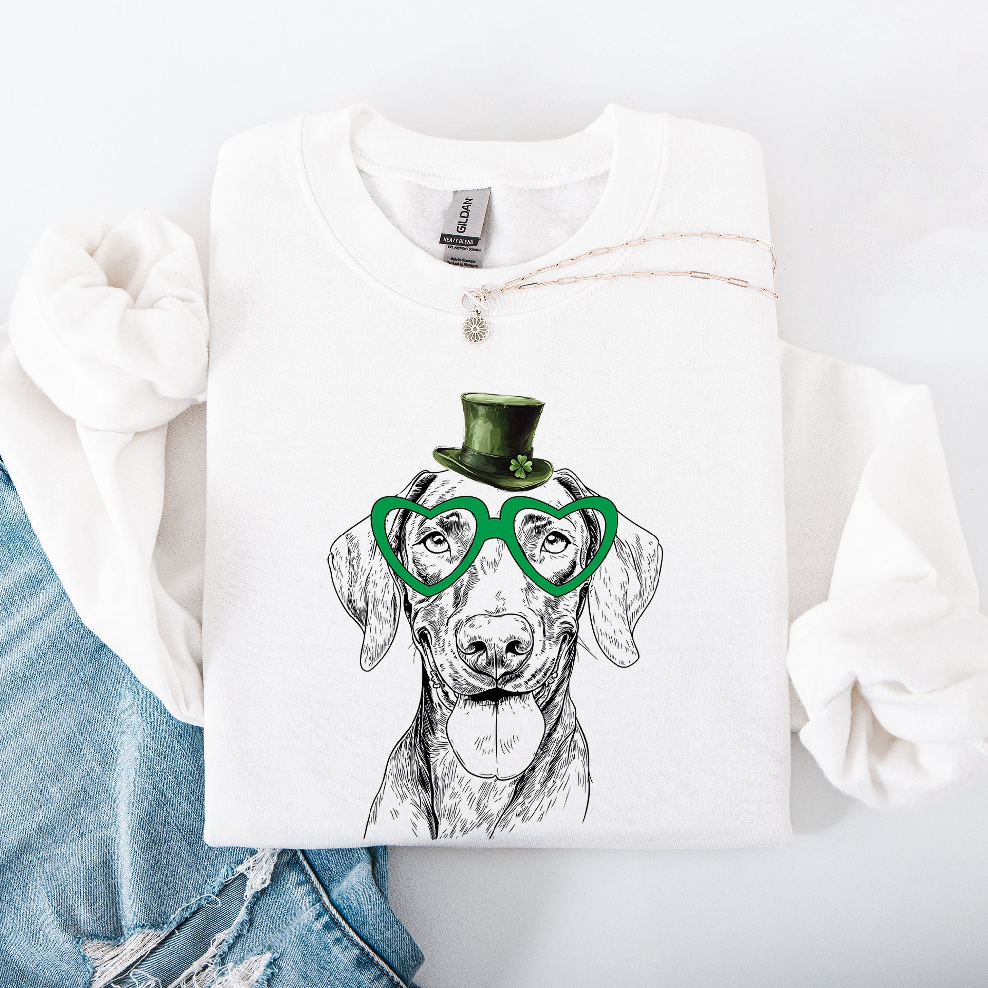Vizsla, Adorable Dog, St Patrick's Day, Lucky, Irish Sweatshirt - Che Cose Belle