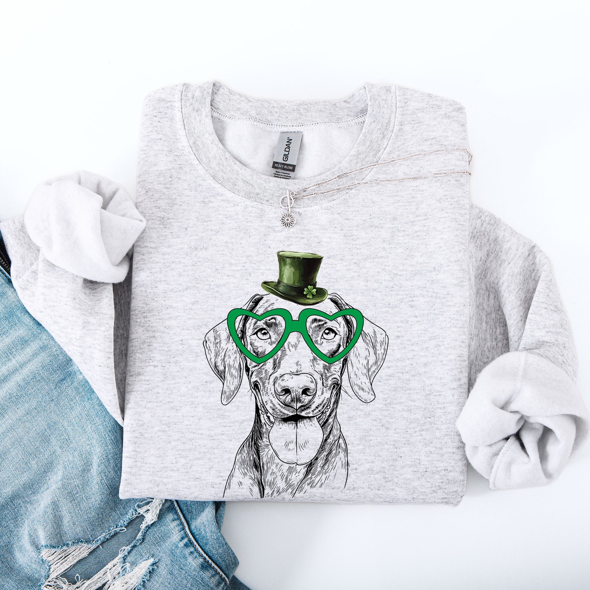 Vizsla, Adorable Dog, St Patrick's Day, Lucky, Irish Sweatshirt - Che Cose Belle