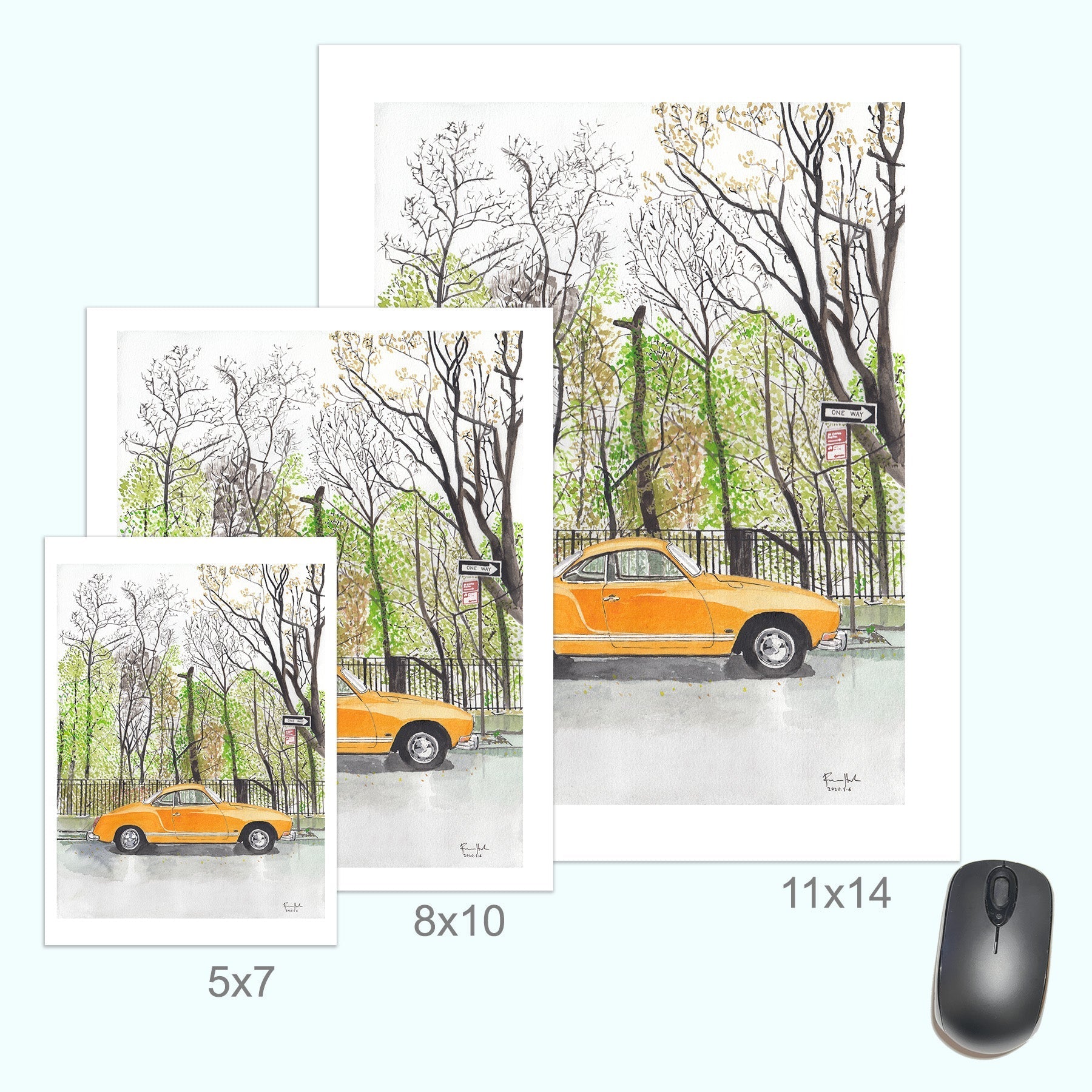 Volkswagen Karmann Ghia, Classic Car, Painting - Che Cose Belle
