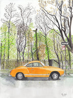 Volkswagen Karmann Ghia, Classic Car, Painting - Che Cose Belle