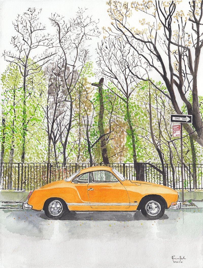 Volkswagen Karmann Ghia, Classic Car, Painting - Che Cose Belle