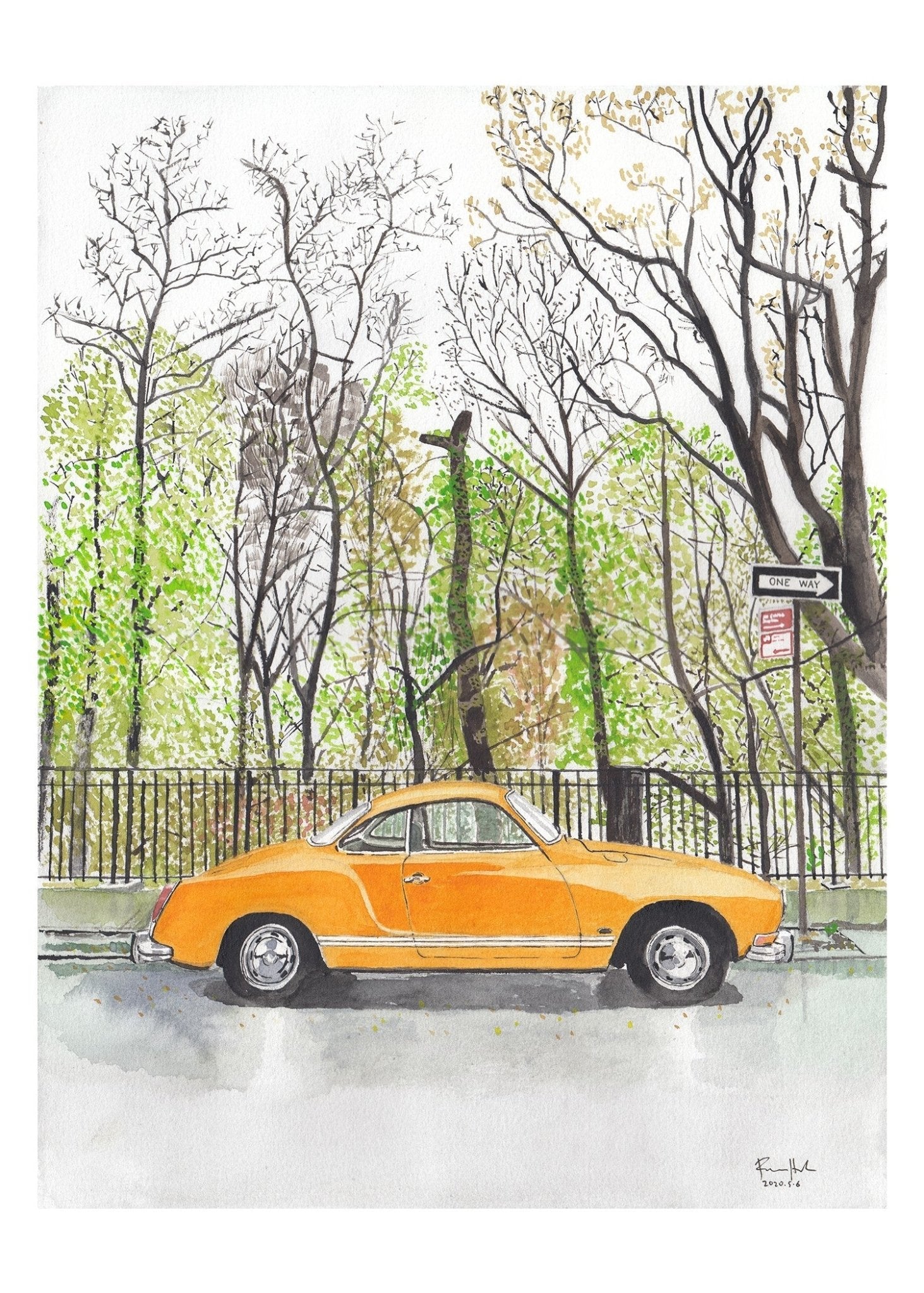 Volkswagen Karmann Ghia, Classic Car, Painting - Che Cose Belle