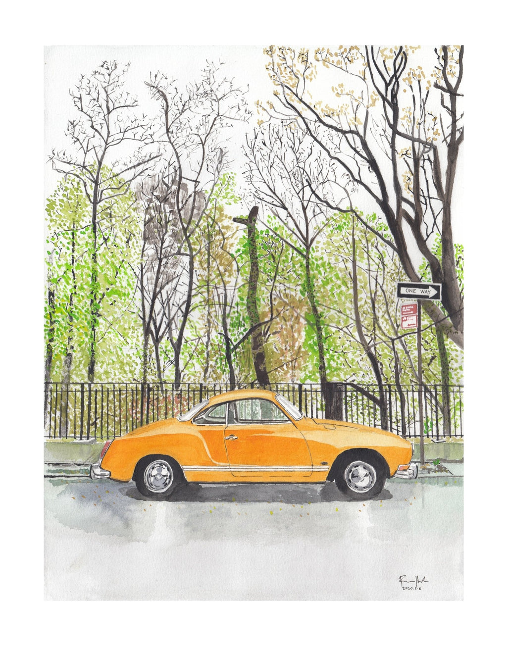 Volkswagen Karmann Ghia, Classic Car, Painting - Che Cose Belle