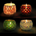 Votive Candle Holder Tea Lights - Glass Candle Holders Mosaic Tealight Candle Holder Candle Jar Cup for Wedding Centerpiece Party Table Decorations Valentines Day Decor - Che Cose Belle