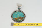 Vtg Designer Desert Rose Trading Co Turquoise Sterling Silver Necklace Pendant - Che Cose Belle