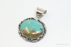 Vtg Designer Desert Rose Trading Co Turquoise Sterling Silver Necklace Pendant - Che Cose Belle