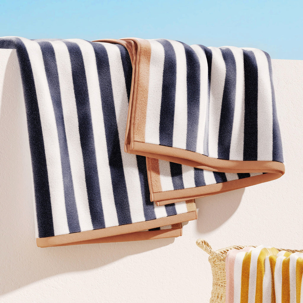 Oversized Striped Border Cabana Beach Towel - Santa Cruz