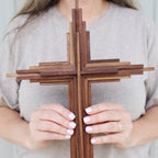 Walnut Layered Cross - Che Cose Belle