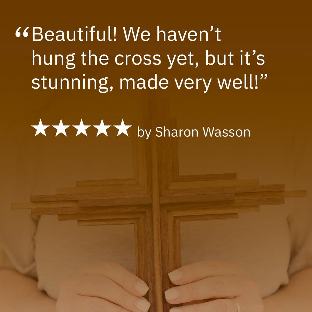 Walnut Layered Cross - Che Cose Belle