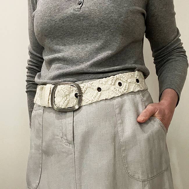 Wandering Clouds Embroidered Wool Belt - Che Cose Belle