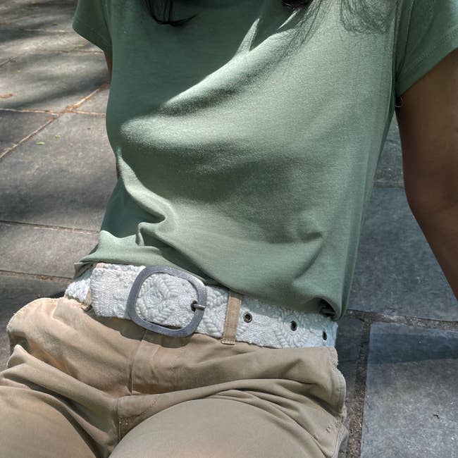 Wandering Clouds Embroidered Wool Belt - Che Cose Belle