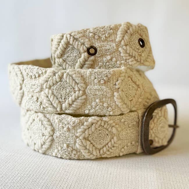 Wandering Clouds Embroidered Wool Belt - Che Cose Belle