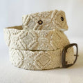 Wandering Clouds Embroidered Wool Belt - Che Cose Belle