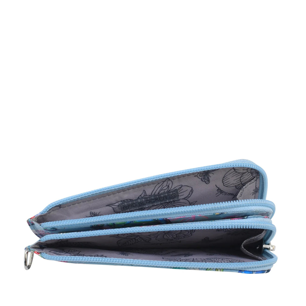 Wanderlust Quilted Fabric Double Zip Wristlet - 18003 - Che Cose Belle