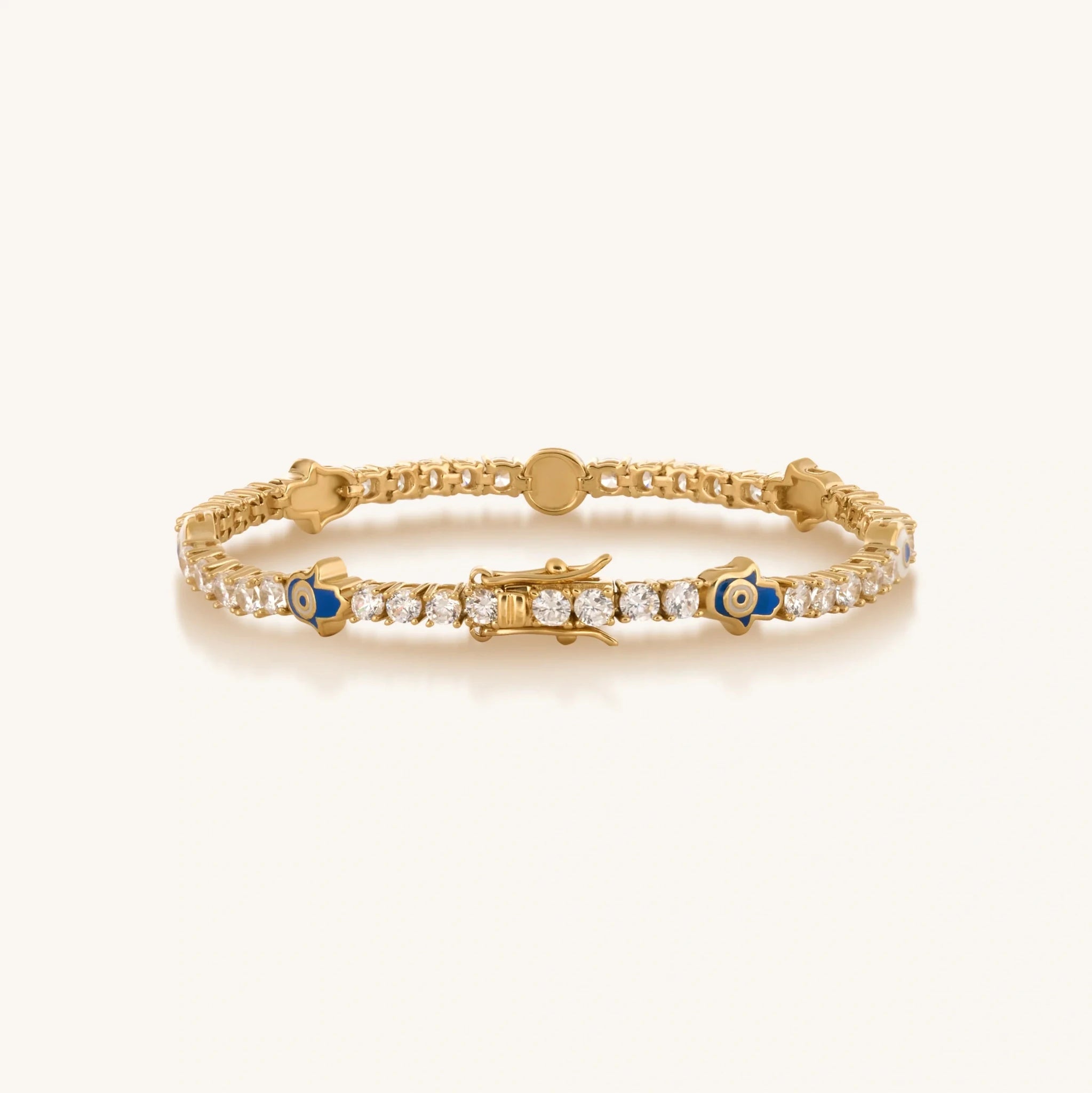 Warden of Peace Gold Evil Eye & Hamsa Tennis Bracelet - Che Cose Belle