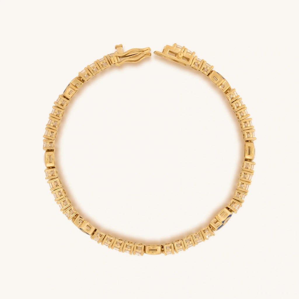 Warden of Peace Gold Evil Eye & Hamsa Tennis Bracelet - Che Cose Belle