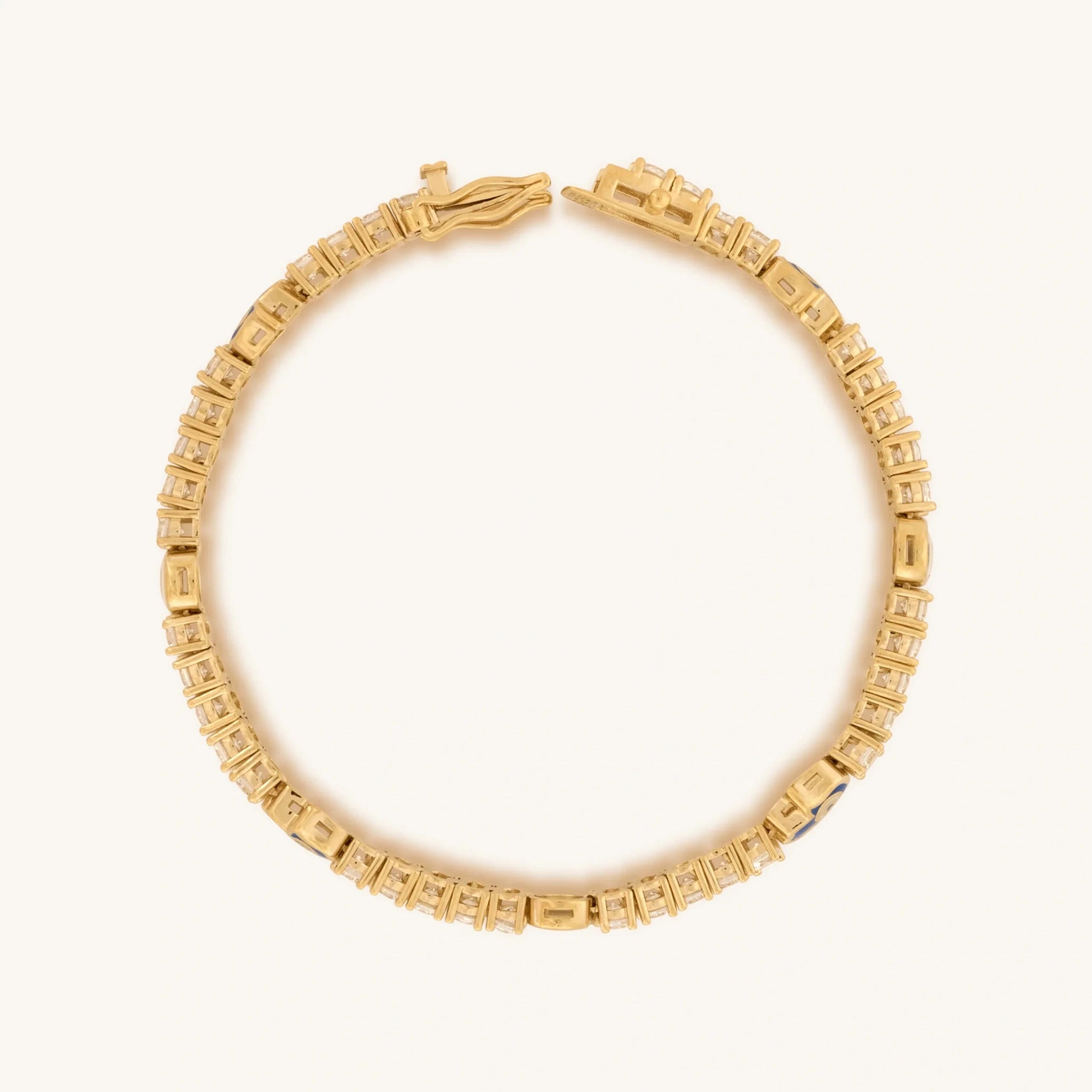 Warden of Peace Gold Evil Eye & Hamsa Tennis Bracelet - Che Cose Belle