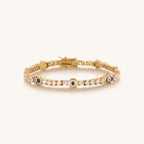 Warden of Peace Gold Evil Eye & Hamsa Tennis Bracelet - Che Cose Belle
