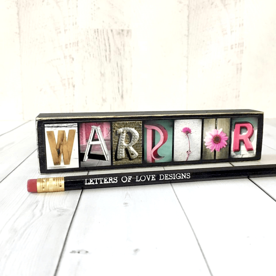 Warrior Word Block | Multiple Sizes | Letters of Love Designs - Che Cose Belle
