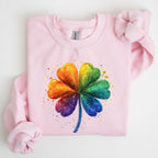 Watercolor Shamrock, St. Paddy's Day Clover, Lucky, Irish, Lucky Charm, St Patrick's Day Sweatshirt - Che Cose Belle