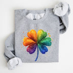 Watercolor Shamrock, St. Paddy's Day Clover, Lucky, Irish, Lucky Charm, St Patrick's Day Sweatshirt - Che Cose Belle