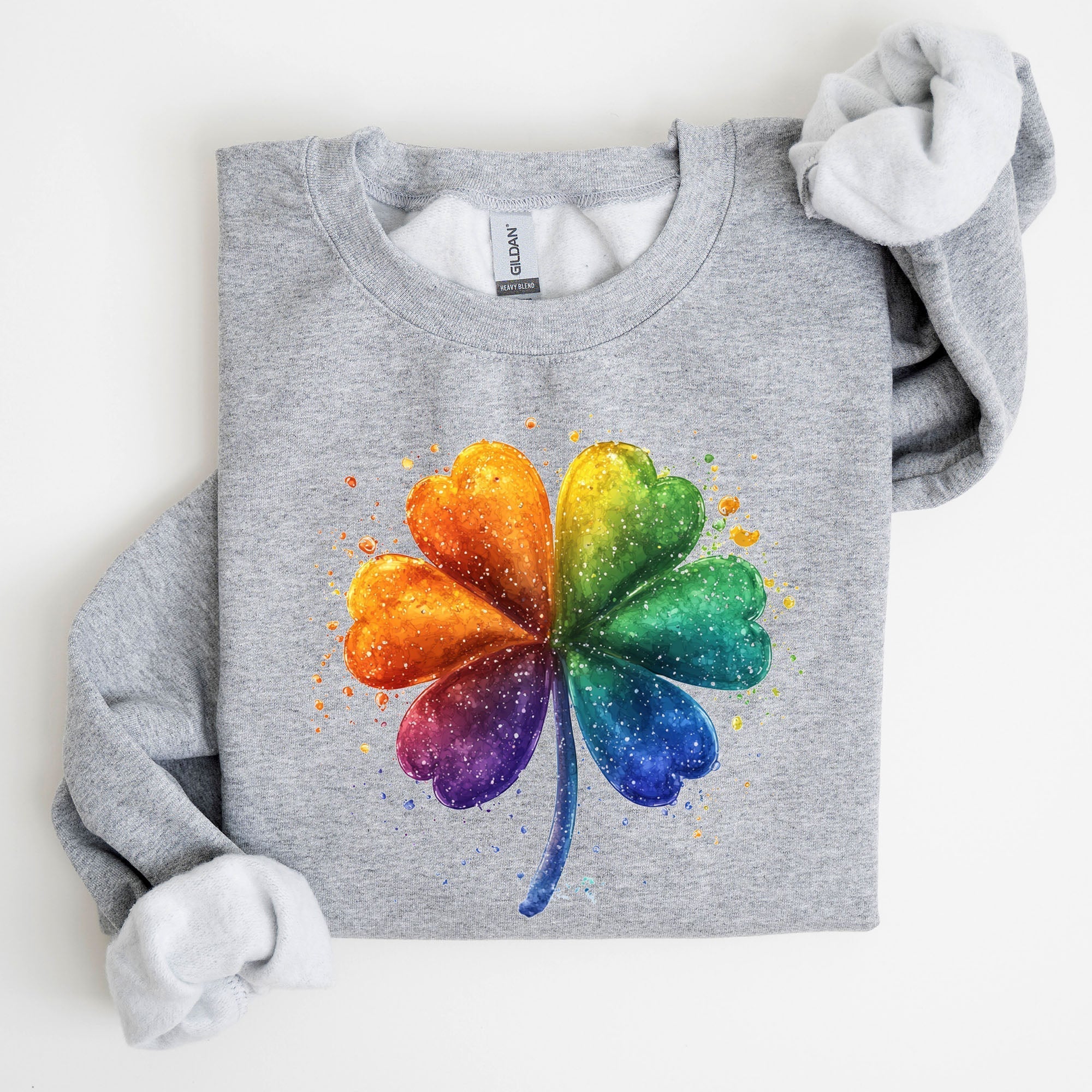 Watercolor Shamrock, St. Paddy's Day Clover, Lucky, Irish, Lucky Charm, St Patrick's Day Sweatshirt - Che Cose Belle