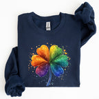 Watercolor Shamrock, St. Paddy's Day Clover, Lucky, Irish, Lucky Charm, St Patrick's Day Sweatshirt - Che Cose Belle
