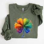 Watercolor Shamrock, St. Paddy's Day Clover, Lucky, Irish, Lucky Charm, St Patrick's Day Sweatshirt - Che Cose Belle