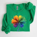 Watercolor Shamrock, St. Paddy's Day Clover, Lucky, Irish, Lucky Charm, St Patrick's Day Sweatshirt - Che Cose Belle