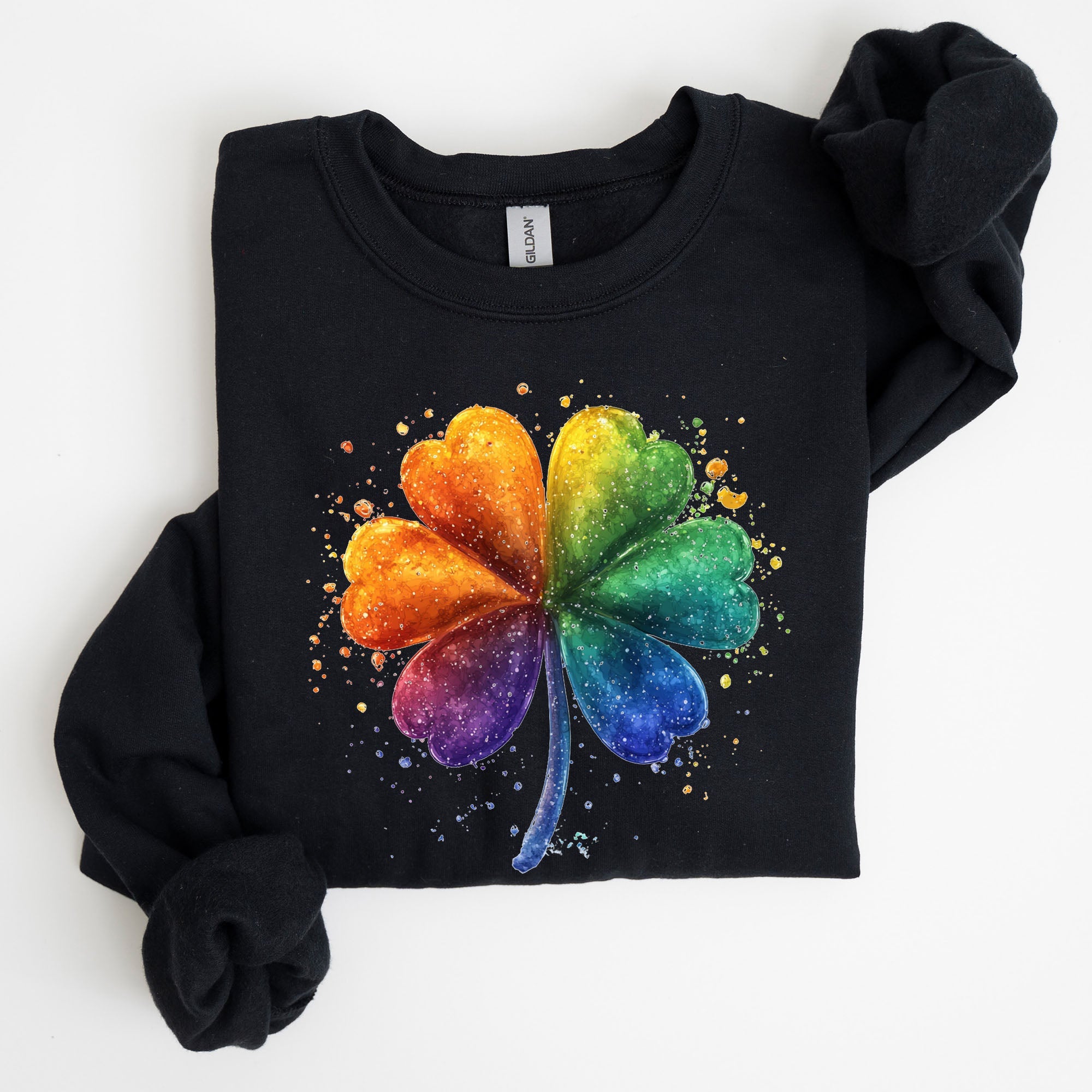 Watercolor Shamrock, St. Paddy's Day Clover, Lucky, Irish, Lucky Charm, St Patrick's Day Sweatshirt - Che Cose Belle