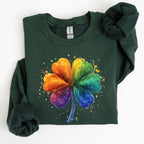 Watercolor Shamrock, St. Paddy's Day Clover, Lucky, Irish, Lucky Charm, St Patrick's Day Sweatshirt - Che Cose Belle