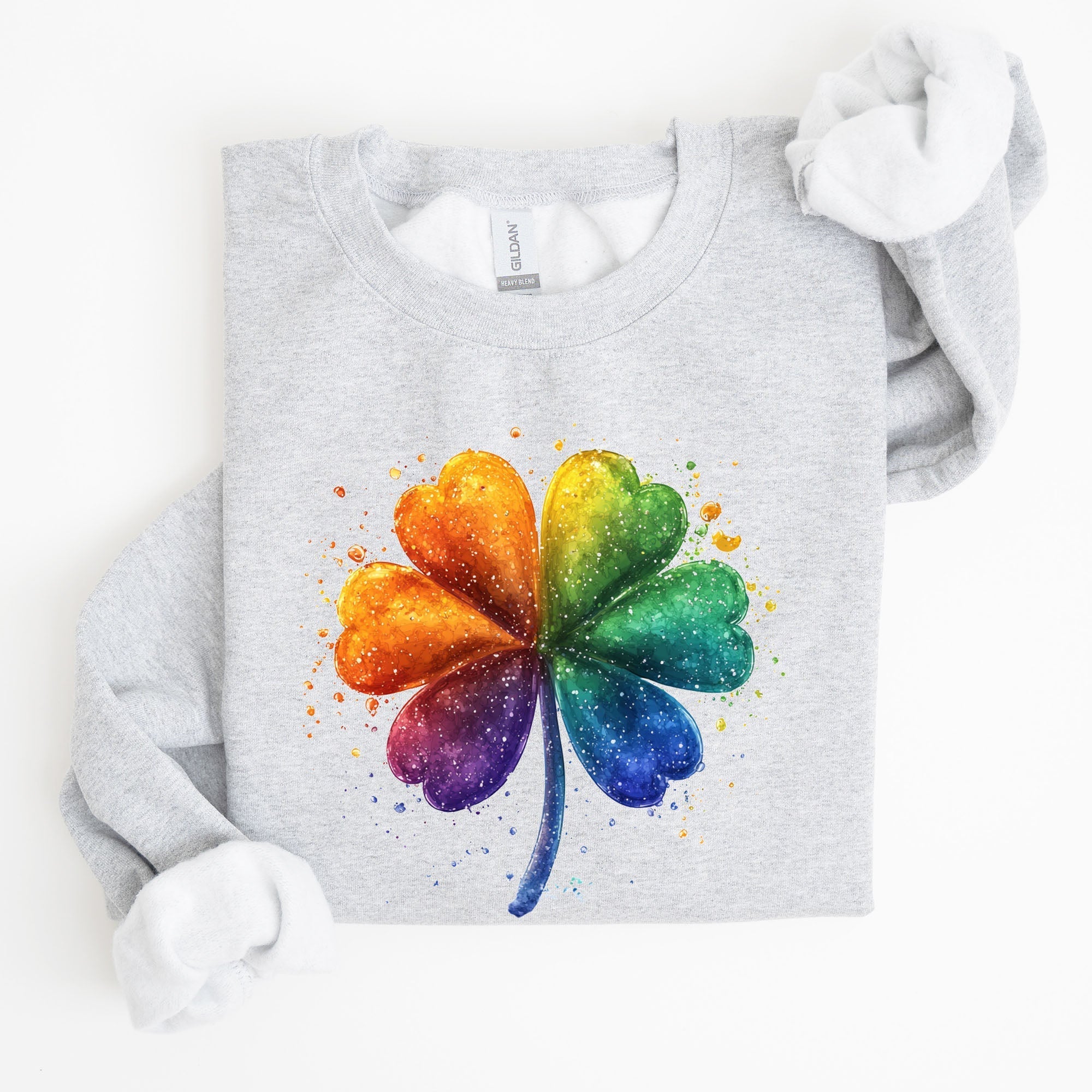 Watercolor Shamrock, St. Paddy's Day Clover, Lucky, Irish, Lucky Charm, St Patrick's Day Sweatshirt - Che Cose Belle