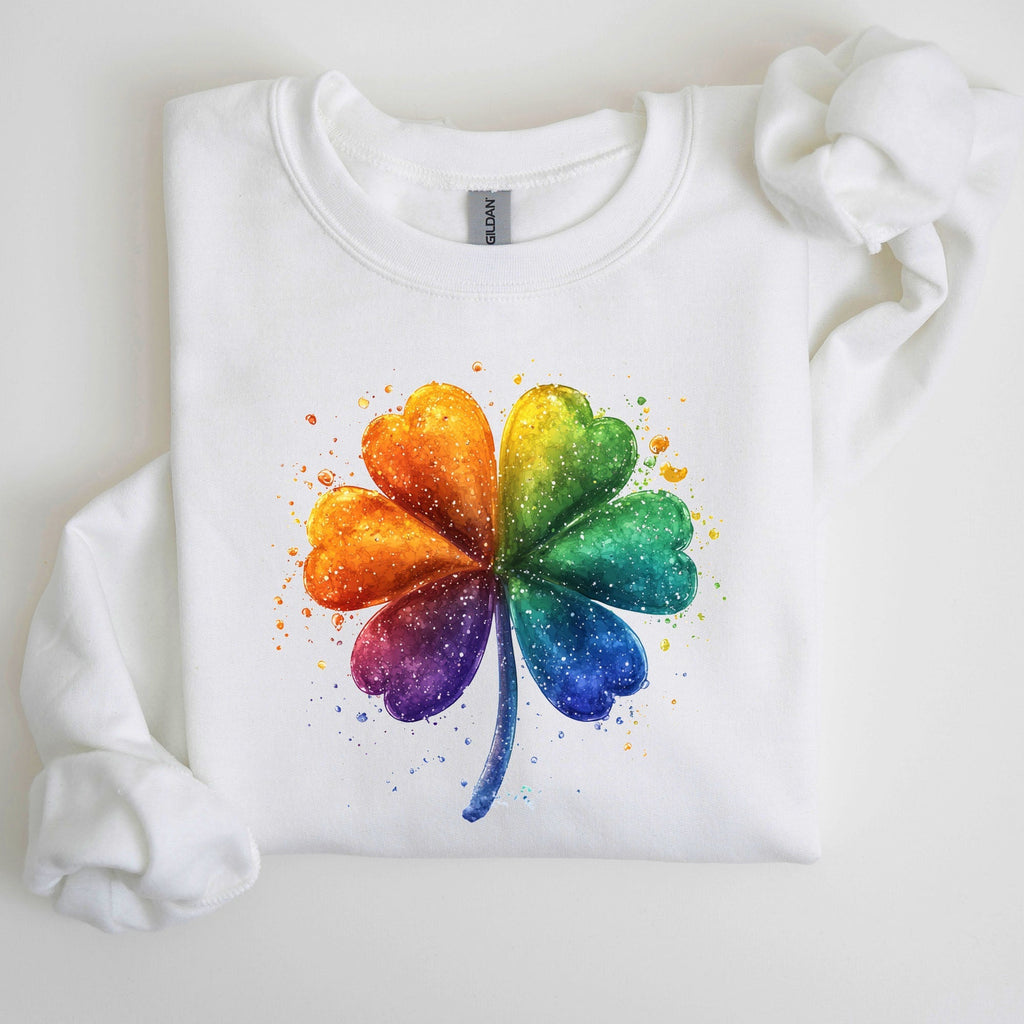 Watercolor Shamrock, St. Paddy's Day Clover, Lucky, Irish, Lucky Charm, St Patrick's Day Sweatshirt - Che Cose Belle
