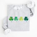 Watercolor Shamrocks In A Row, St Patrick's Day Sweatshirt - Che Cose Belle