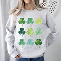 Watercolor Shamrocks In Rows, St Patrick's Day Sweatshirt - Che Cose Belle