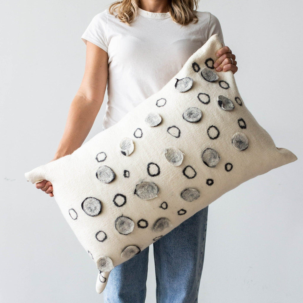 Waterlily Oversized Merino Wool Lumbar Throw Pillow - Che Cose Belle