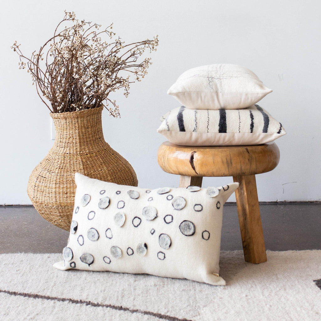 Waterlily Oversized Merino Wool Lumbar Throw Pillow - Che Cose Belle