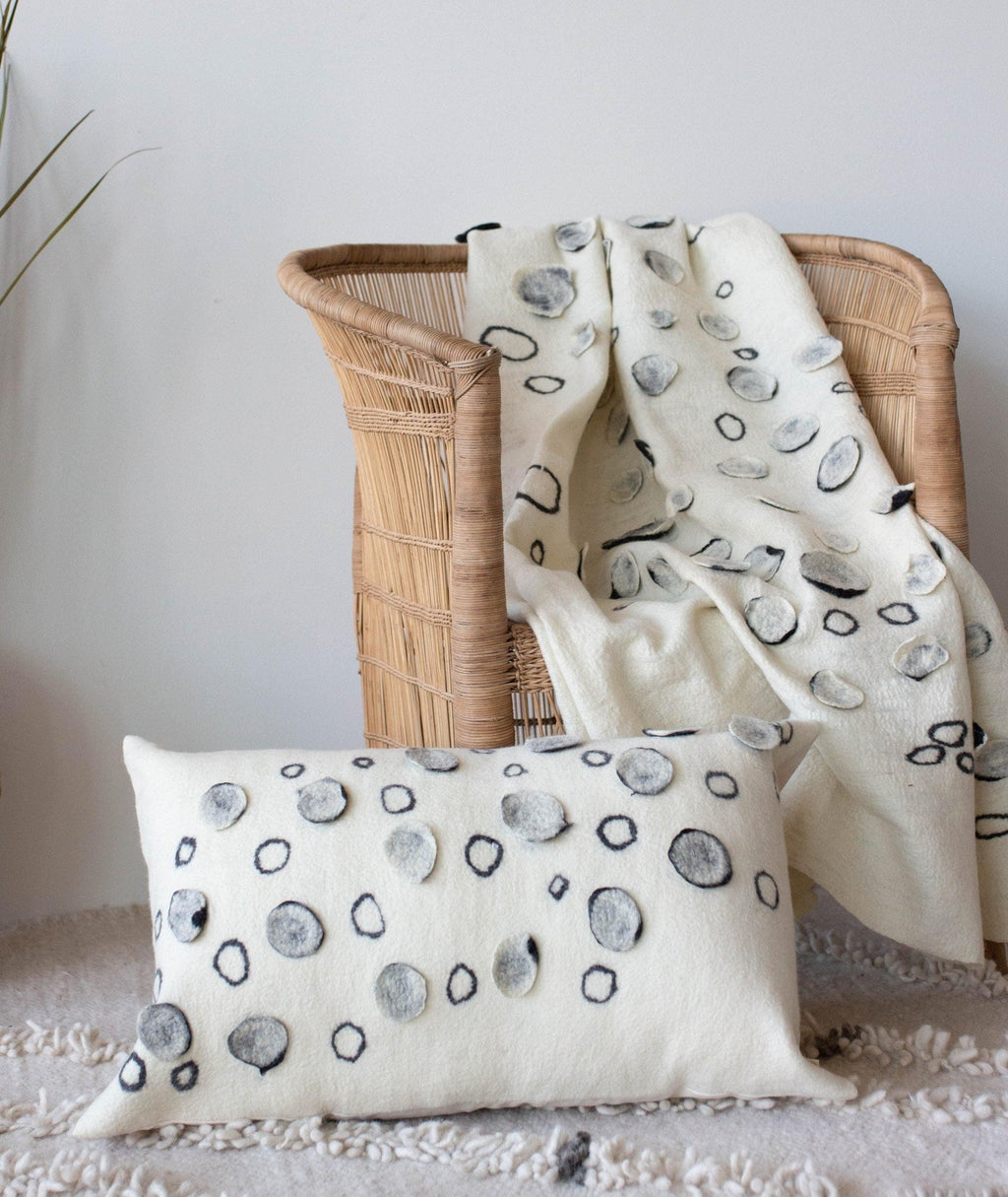 Waterlily Oversized Merino Wool Lumbar Throw Pillow - Che Cose Belle