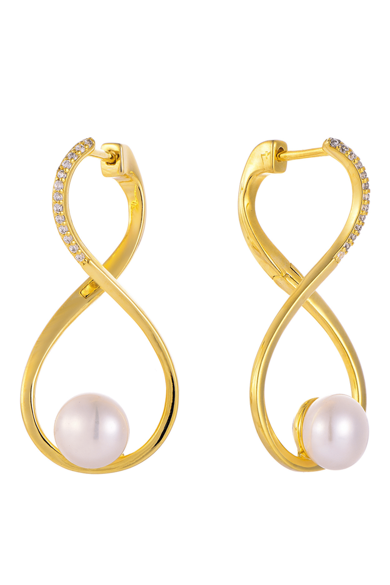 Waterproof Infinity Earrings with Pearl Hoop Earrings - Che Cose Belle
